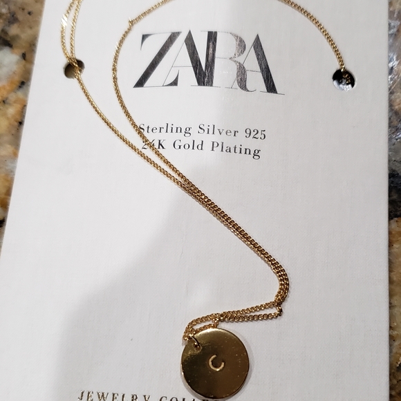 ZARA Gold Plated Sterling Silver Initial Necklace - Picture 4 of 5